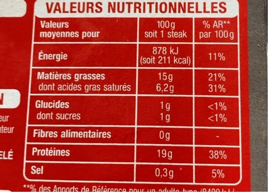 Auchan Steaks hachés15% de matière grasse packshot