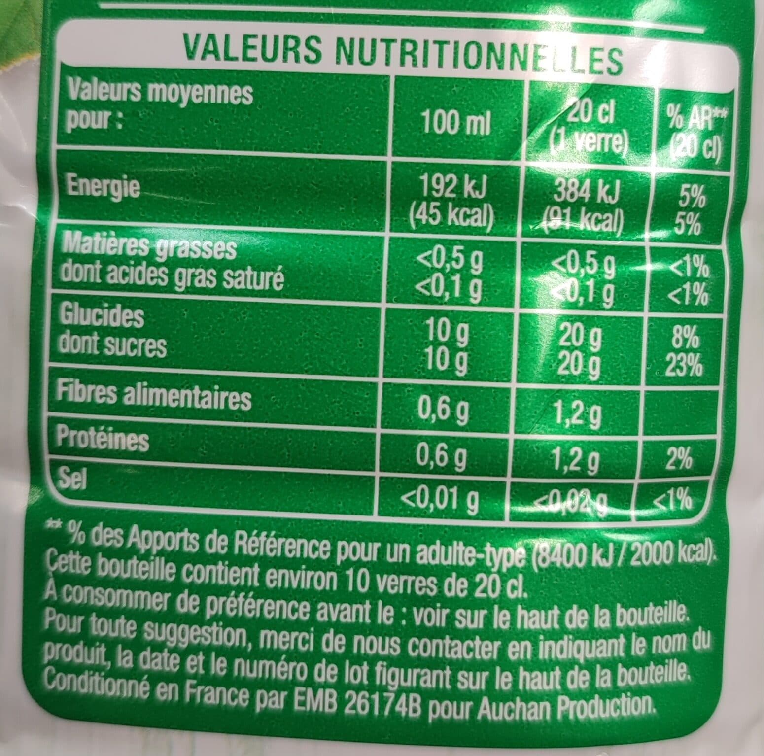 Auchan 100% Pur jus de pomme packshot