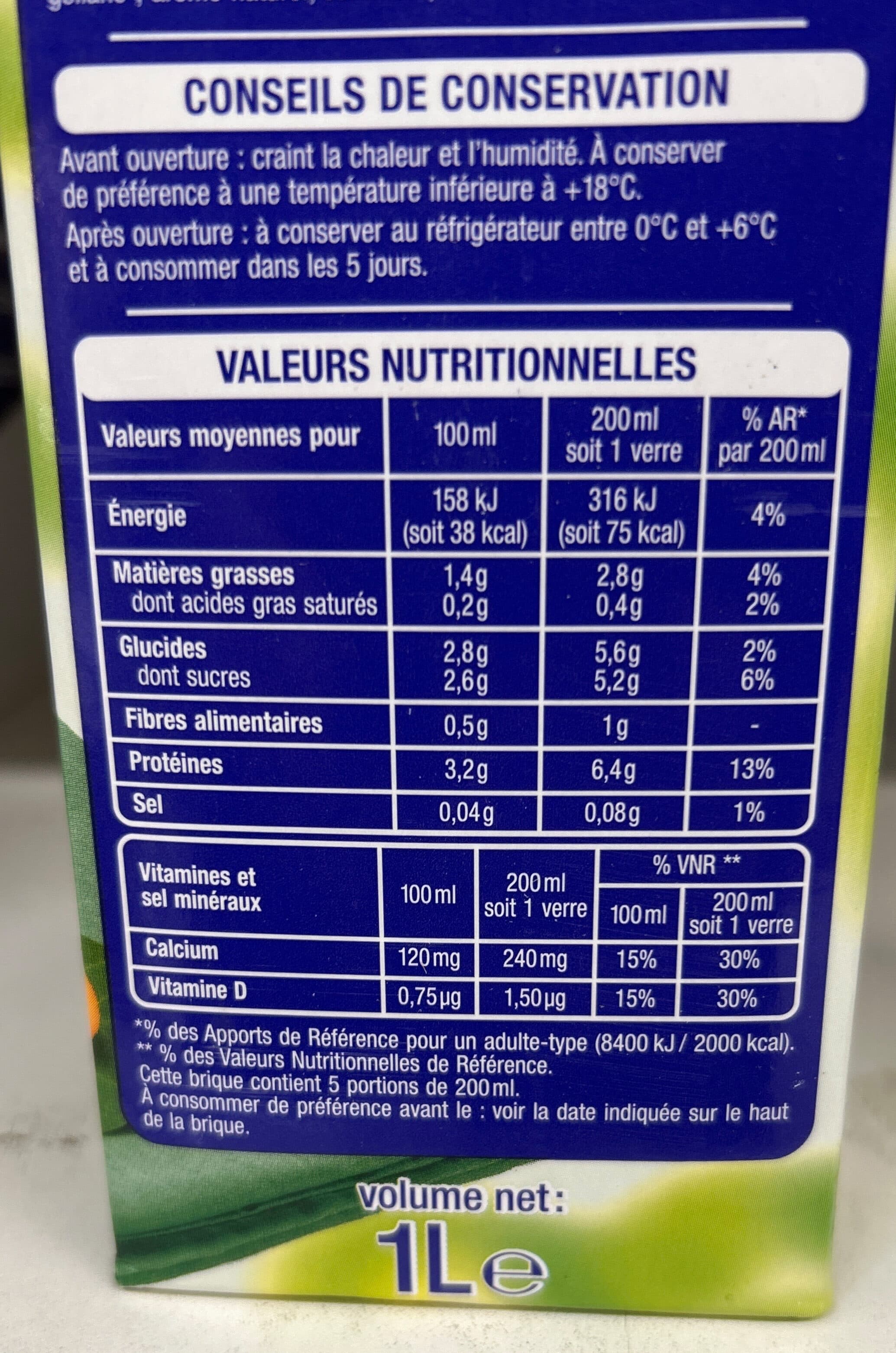 Auchan Sojapicto : Soja origine FrancePicto : Agiter avant de servirPicto : Auchan Votre pause végétal ! packshot