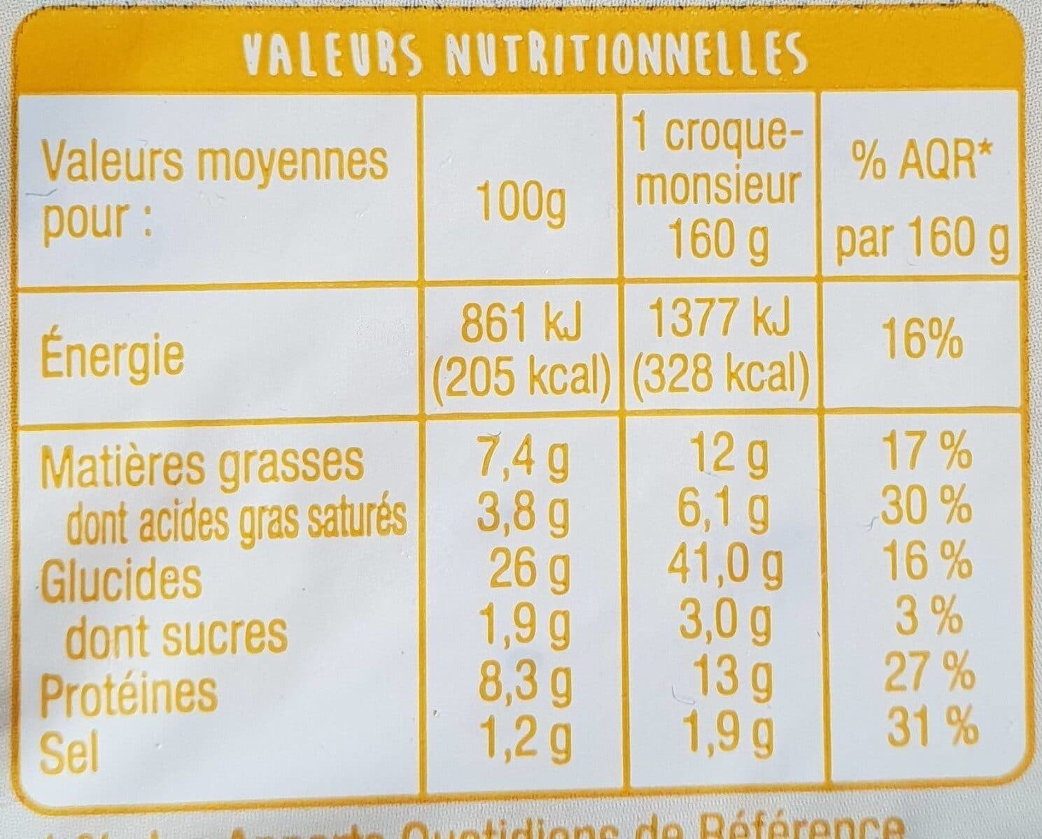 Auchan CROQUE BISTROT BÉCHAMEL GRATINÉ À L'EMMENTAL et JAMBON SUPÉRIEUR packshot