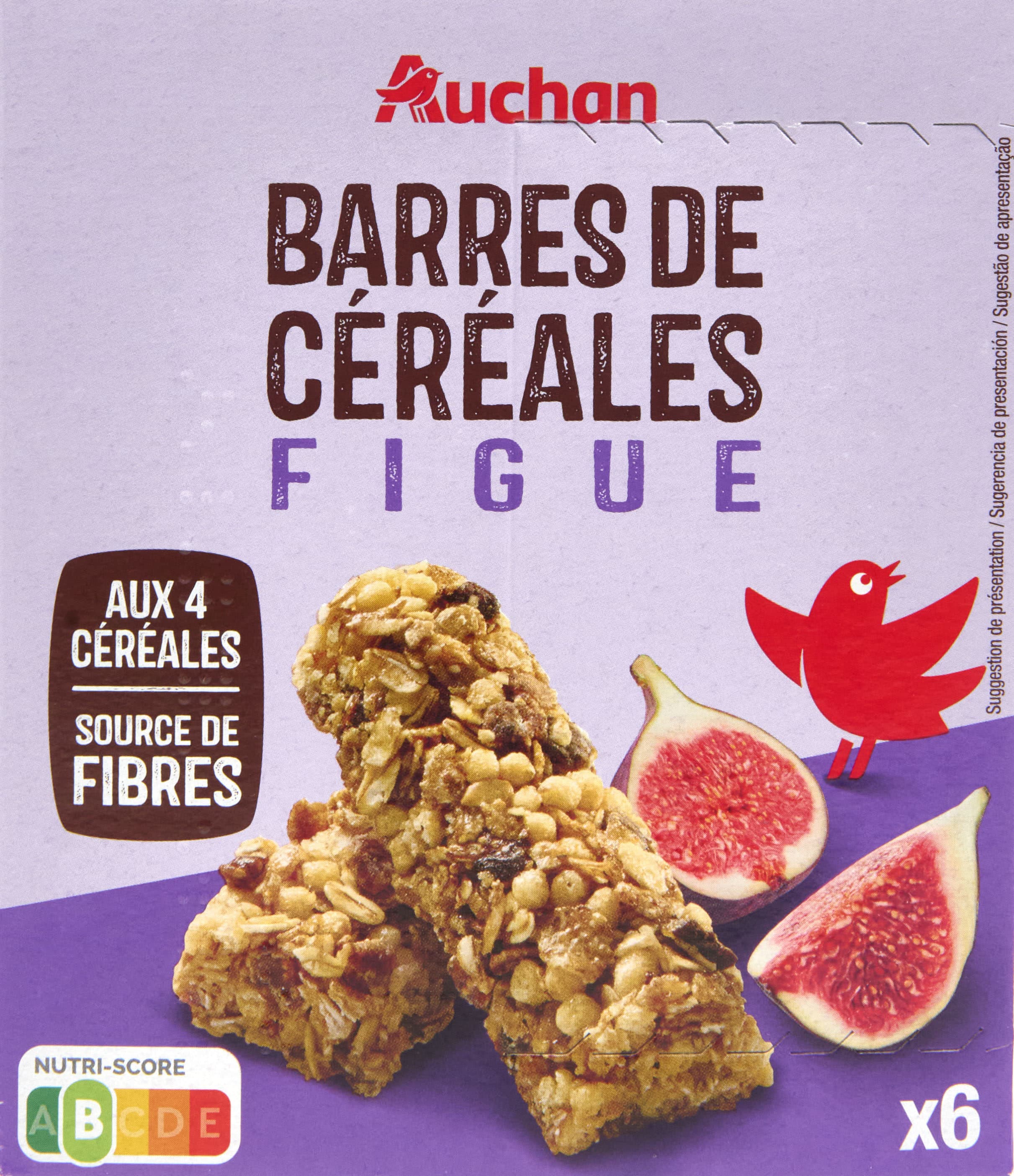 Auchan Barre de céréales figue packshot