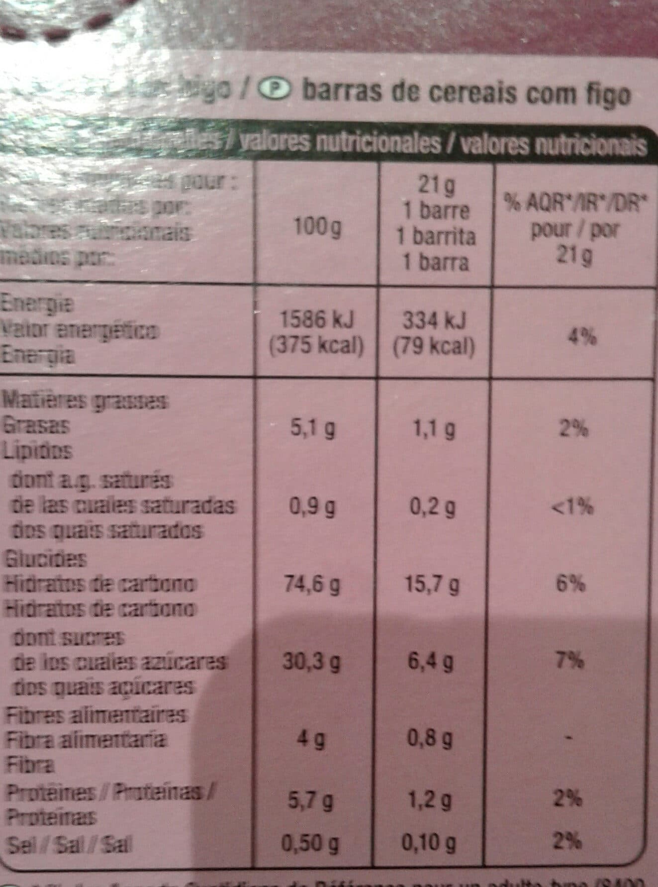 Auchan Barre de céréales figue packshot