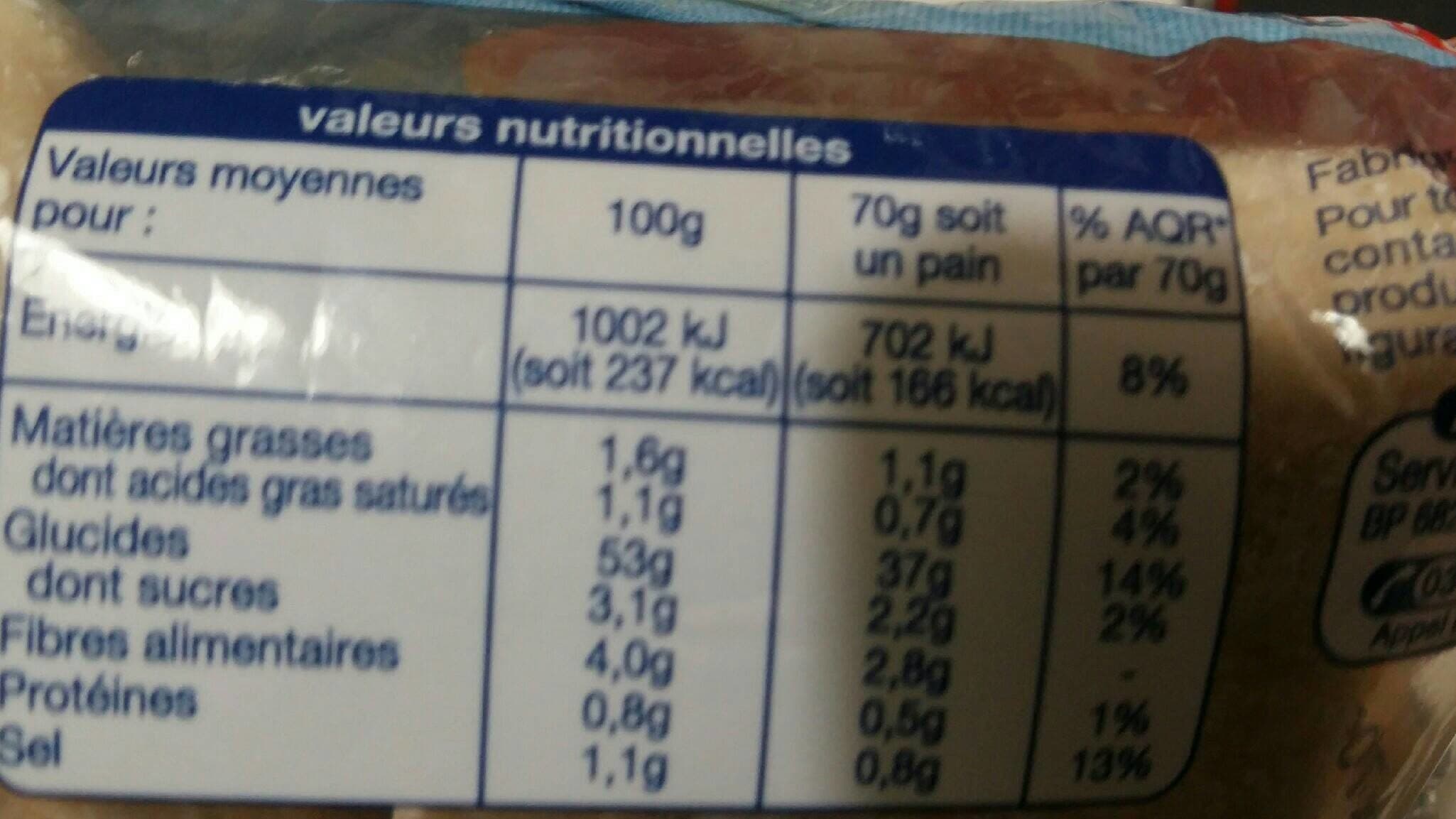 Auchan mieux vivre Ciabatta pré-cuit sans gluten packshot