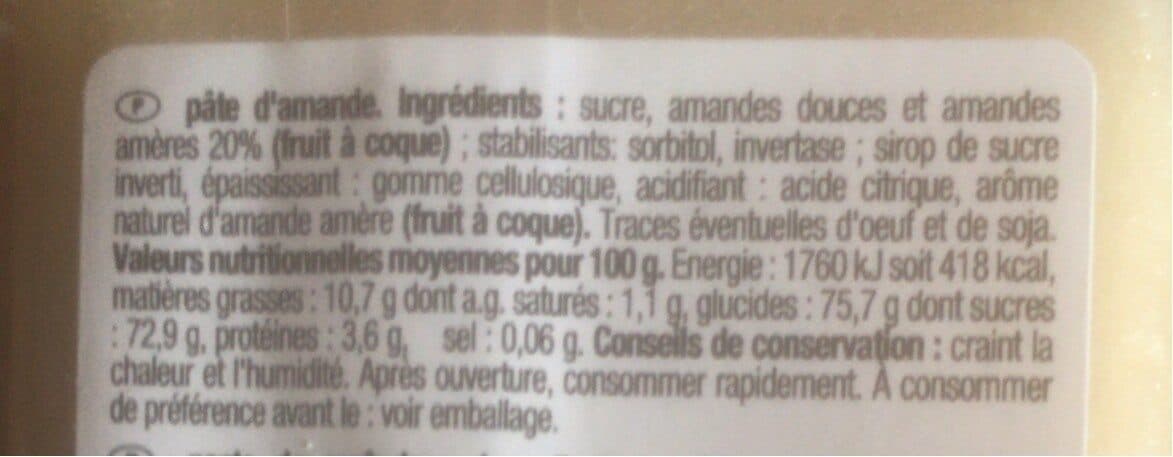 Auchan Les Aides Pâtissières – Pâte d'amande packshot