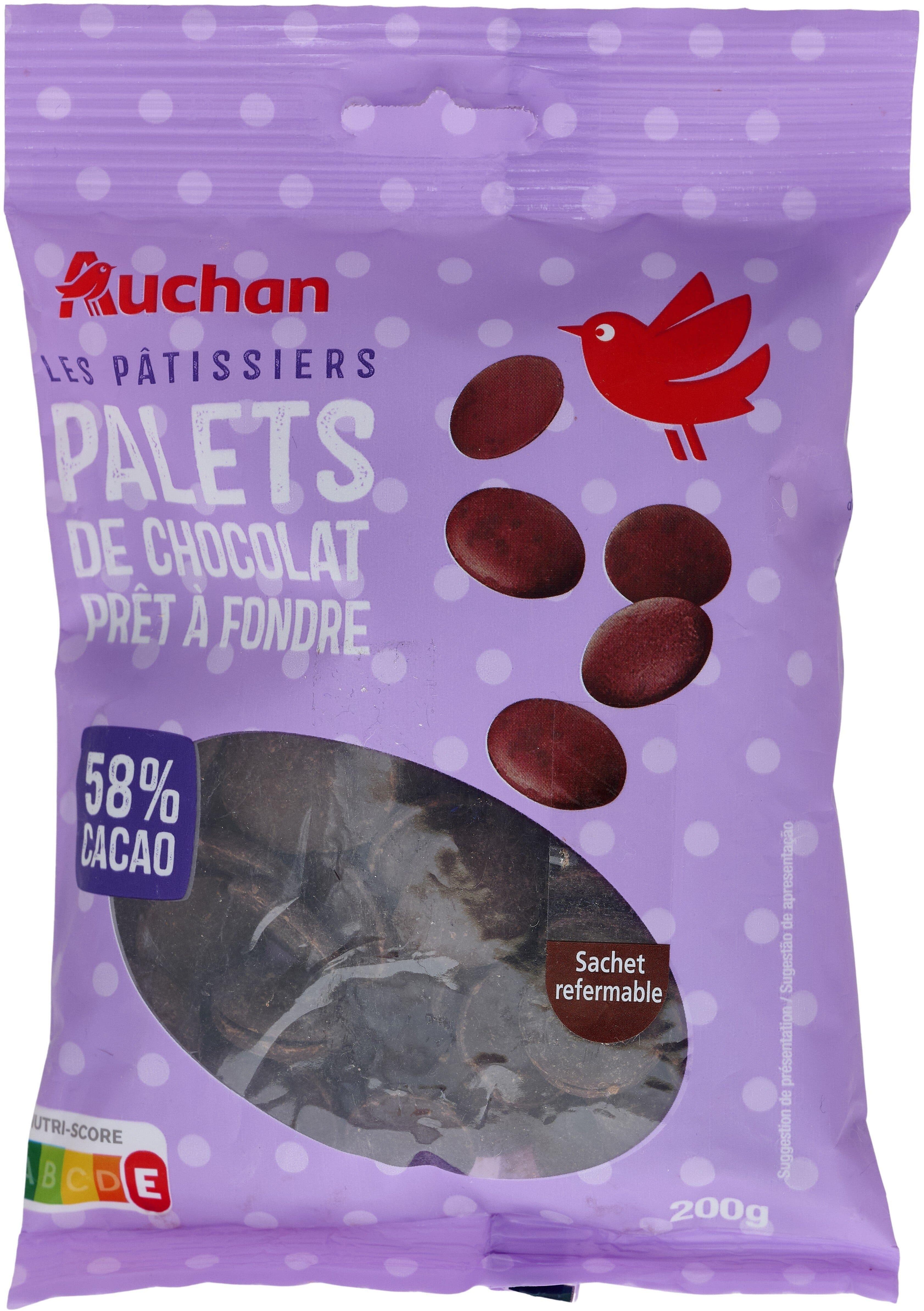 Auchan Palets au chocolat - prêt à fondre packshot