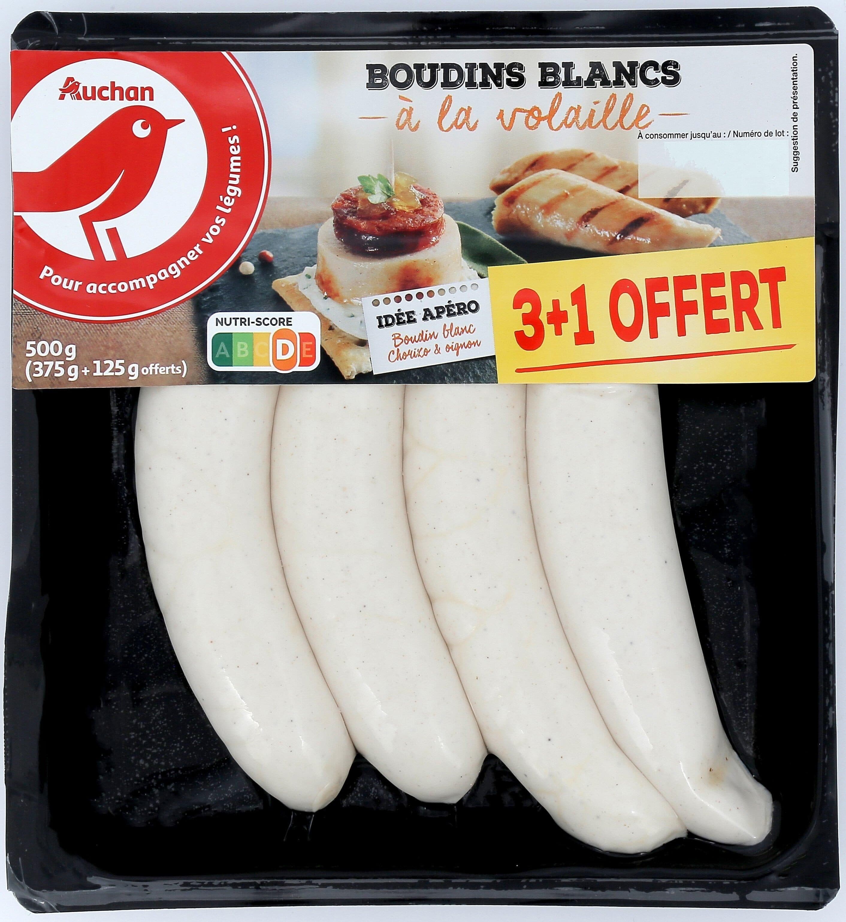 Auchan Boudins blancs à la volaille packshot