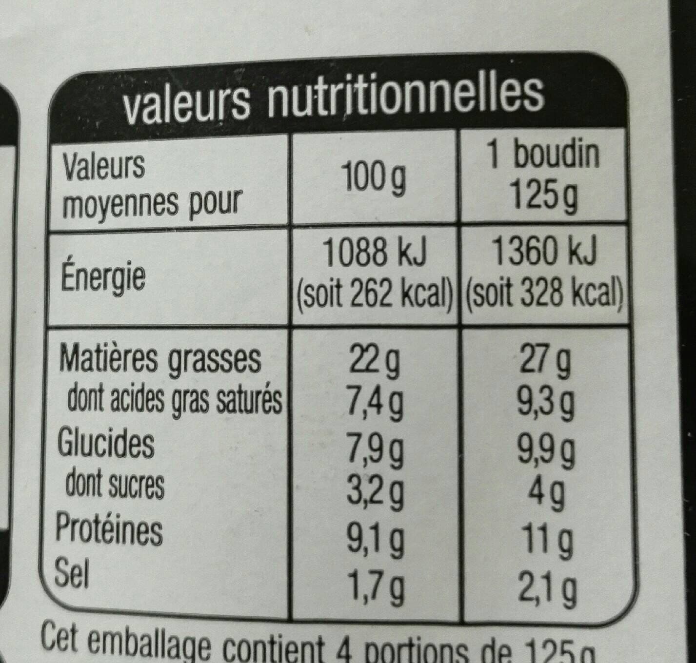 Auchan Boudins blancs aux cèpes, aromatisés packshot