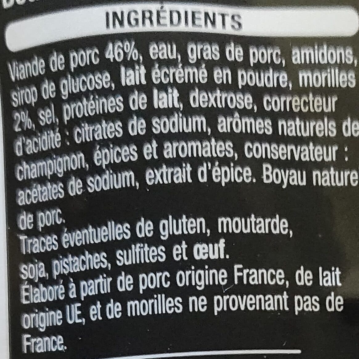 Auchan Boudins blancs aux morilles packshot