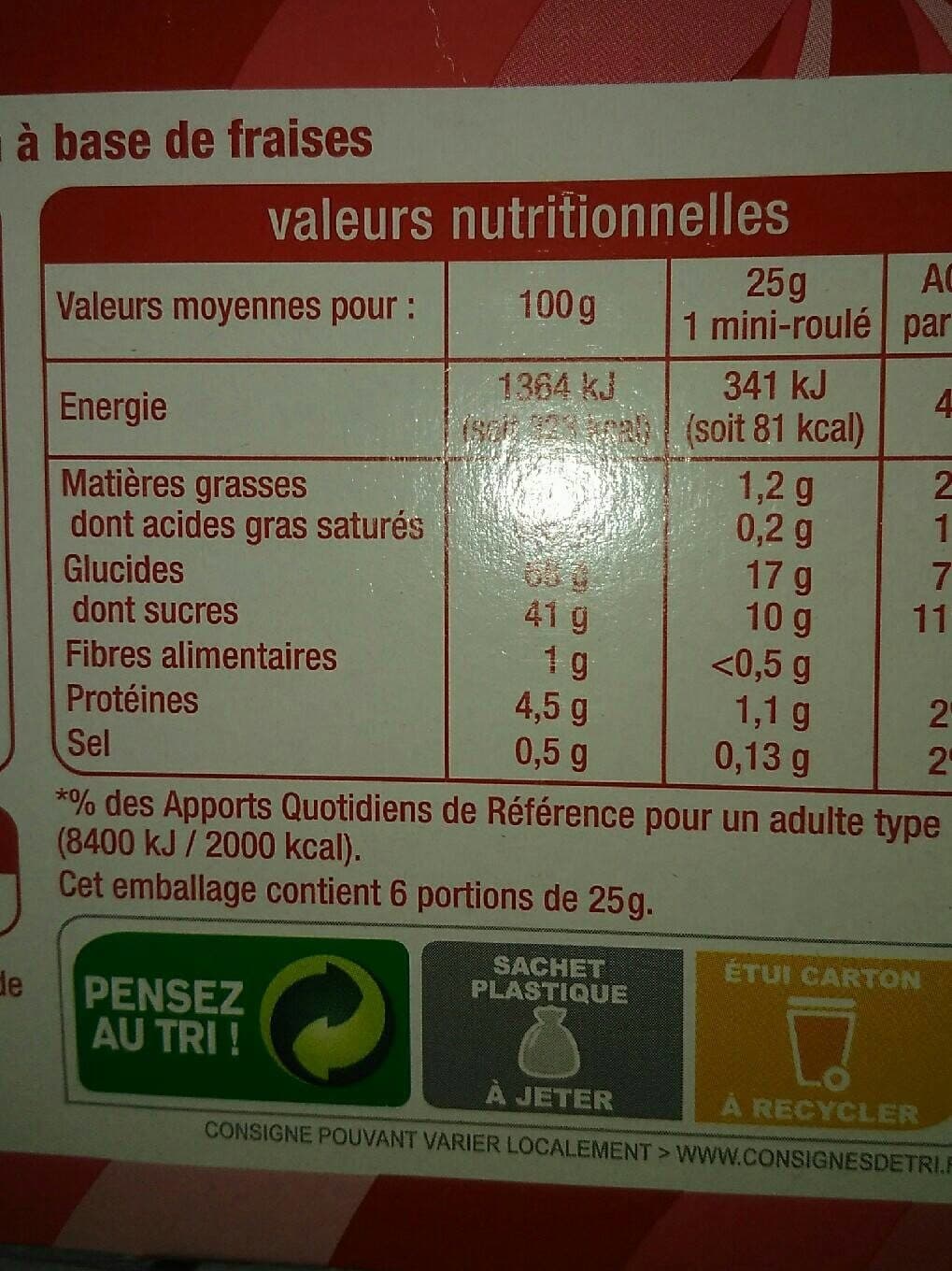 Auchan Mini roulés fraise packshot