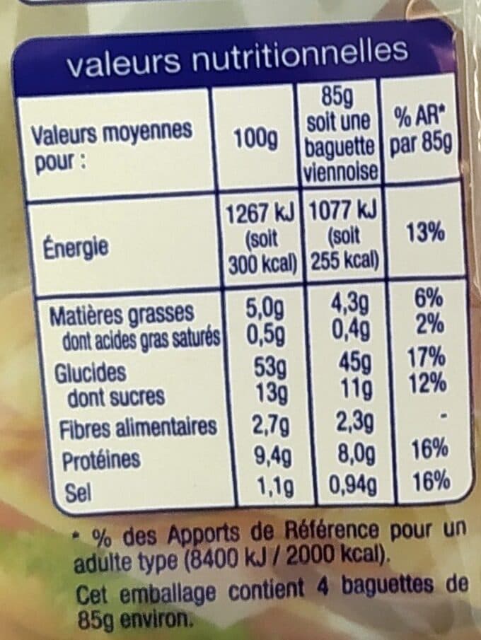 Auchan Baguettes viennoises packshot