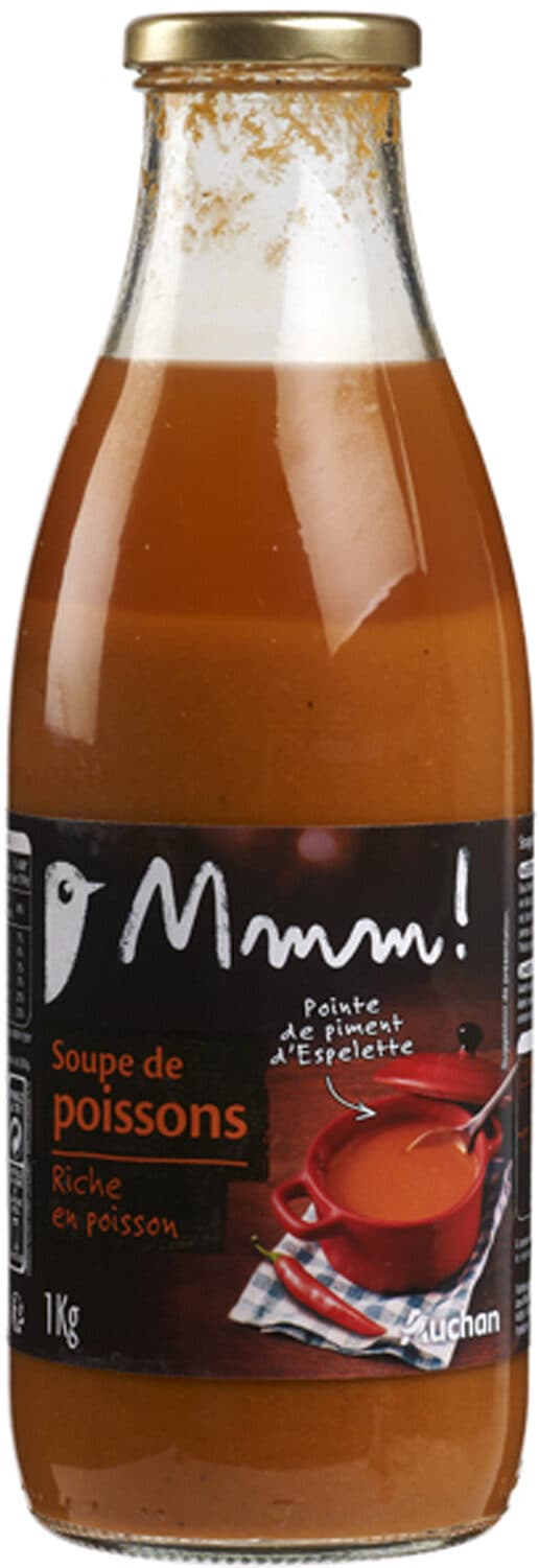 Auchan Soupe de poissons - Riche en poissonastuce produit : pointe de piment d'Espelette packshot