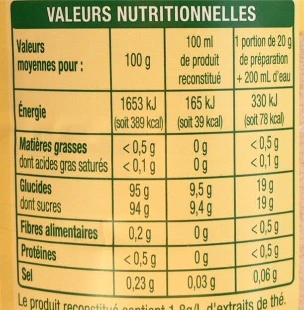 Auchan Thé instantané saveur citron packshot