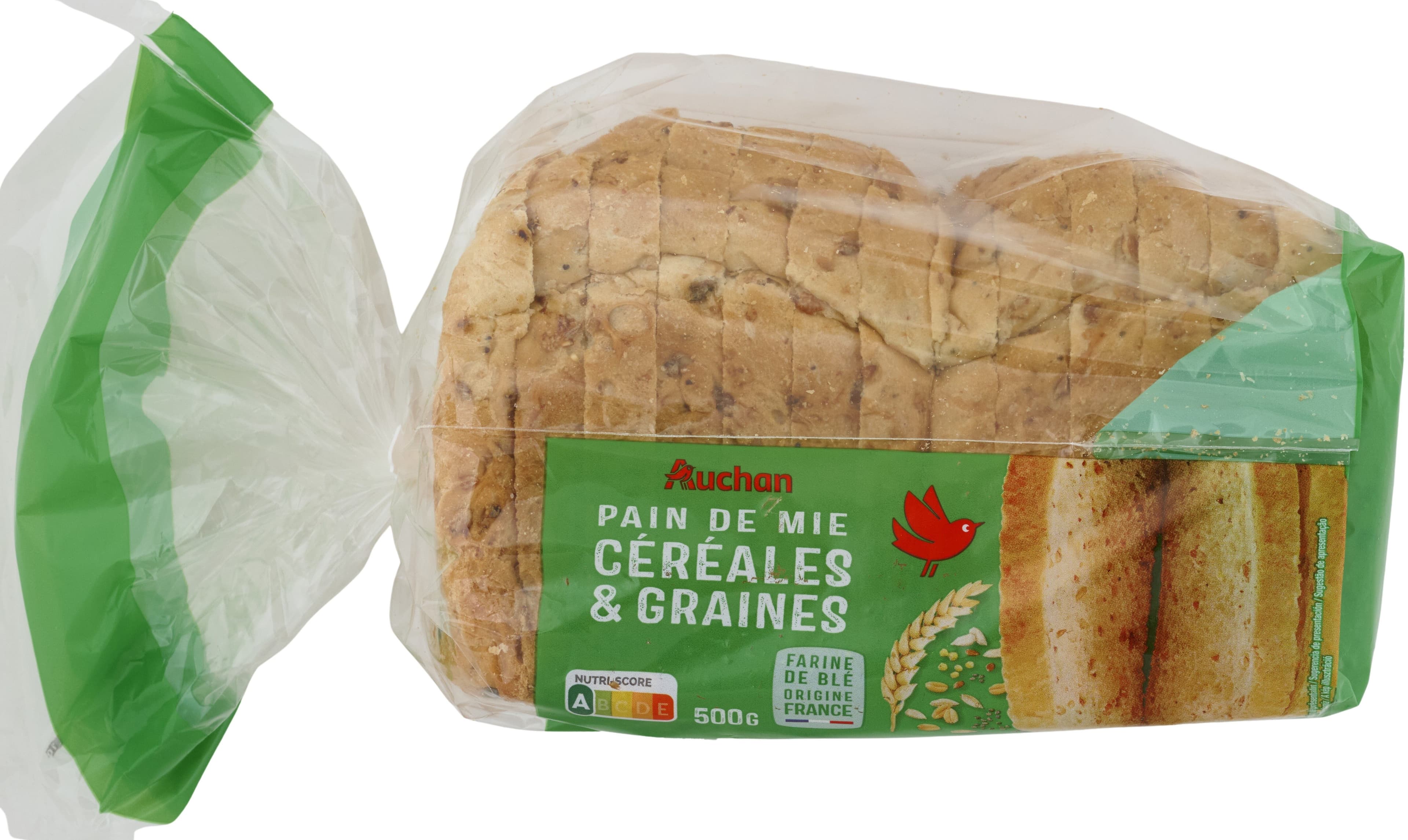 Auchan Pain de mie aux céréales et graines packshot