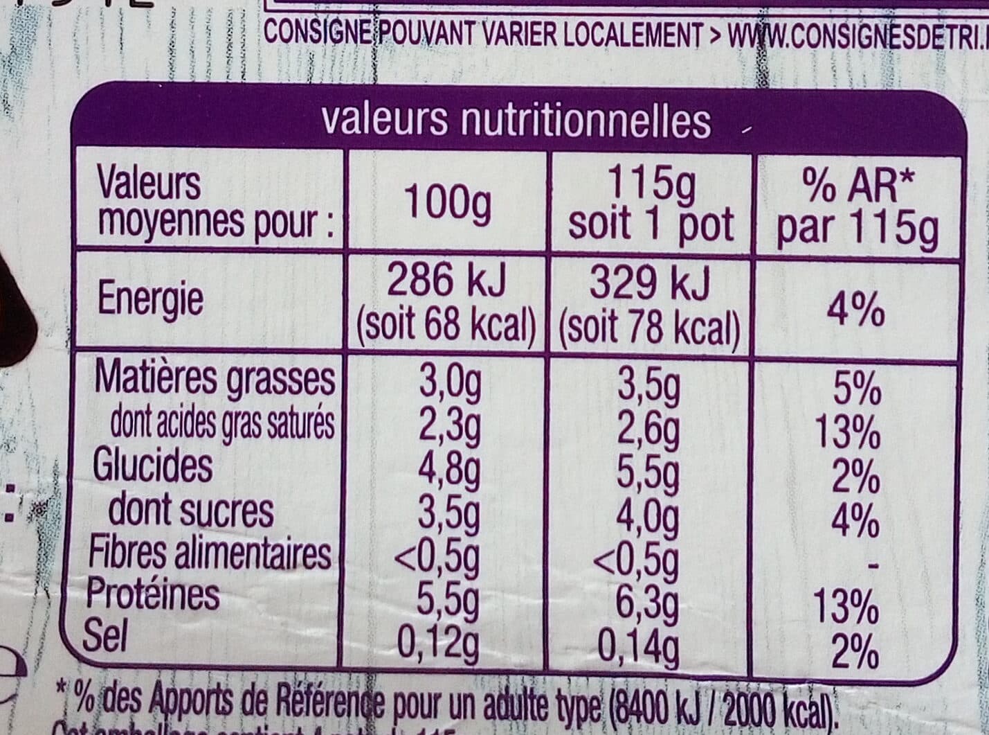 Auchan Yaourt au lait de Brebis nature packshot