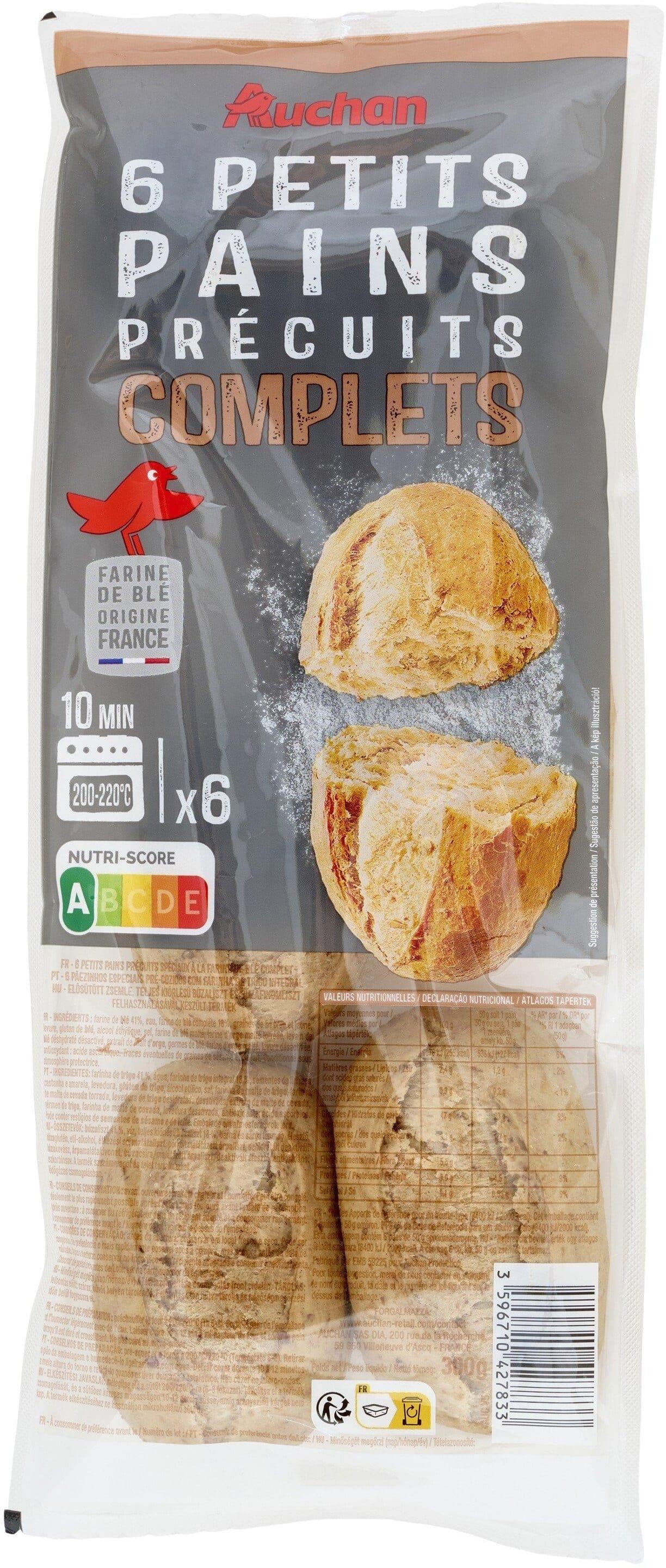 Auchan 6 petits pains complets packshot