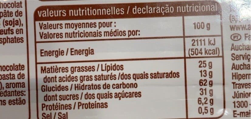 Auchan Tartelettes Choco Noisette packshot