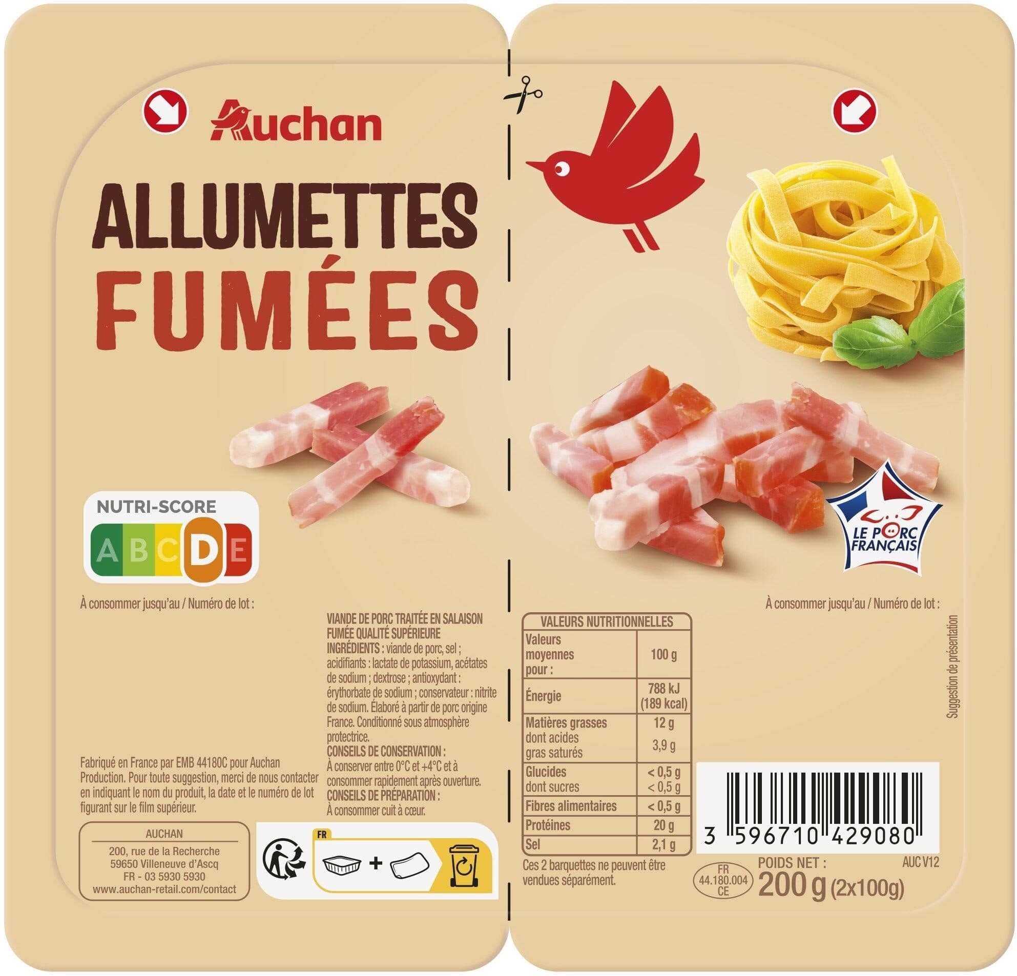 Auchan Allumettes fumées packshot