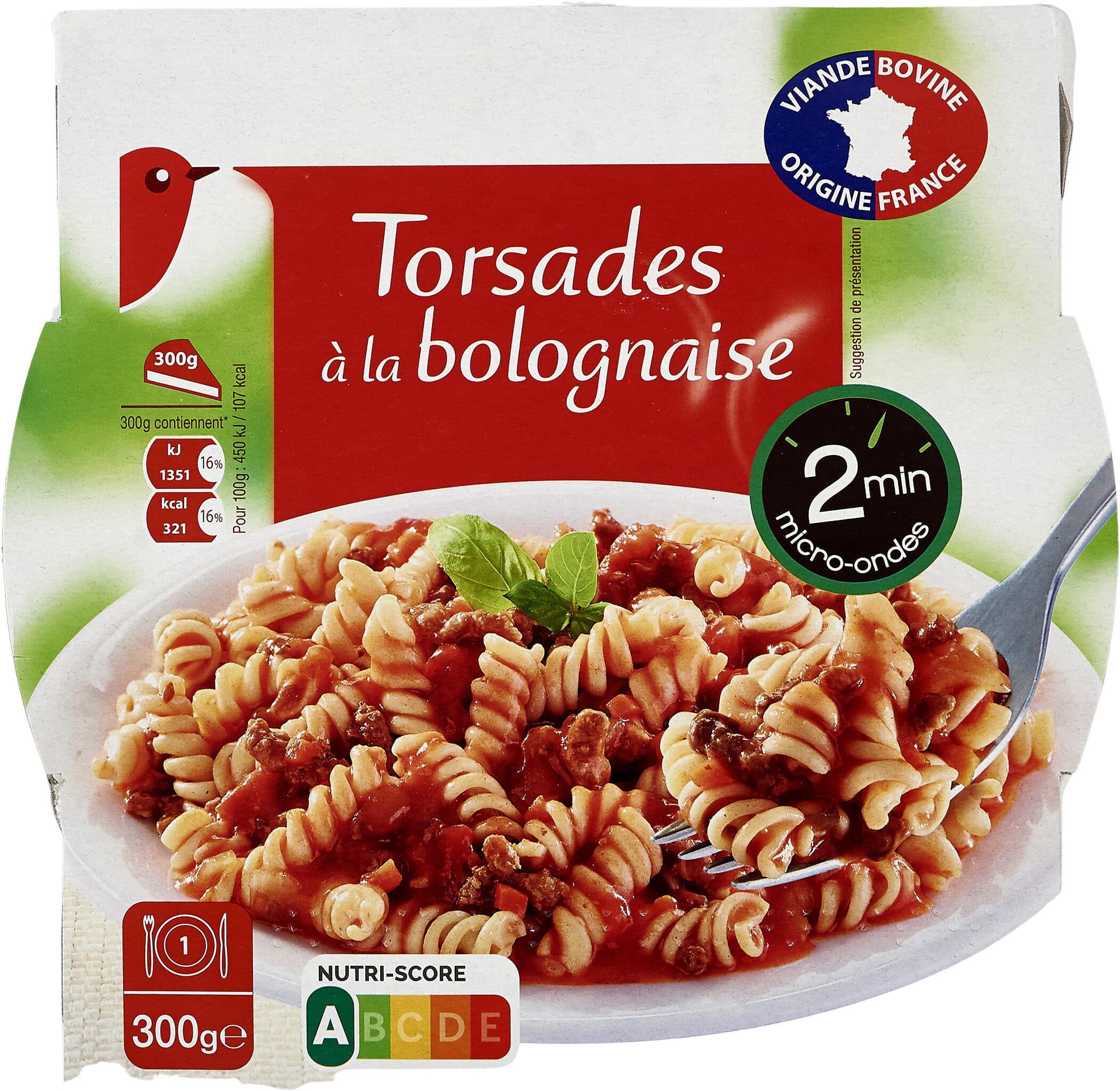 Auchan Torsades à la Bolognaise packshot