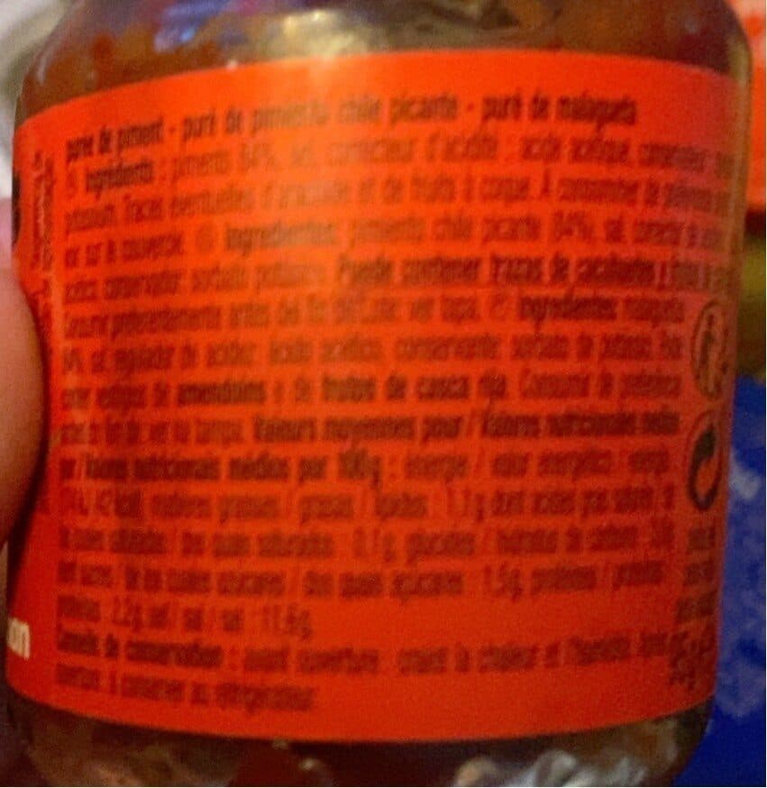 Auchan Purée de piments forts packshot