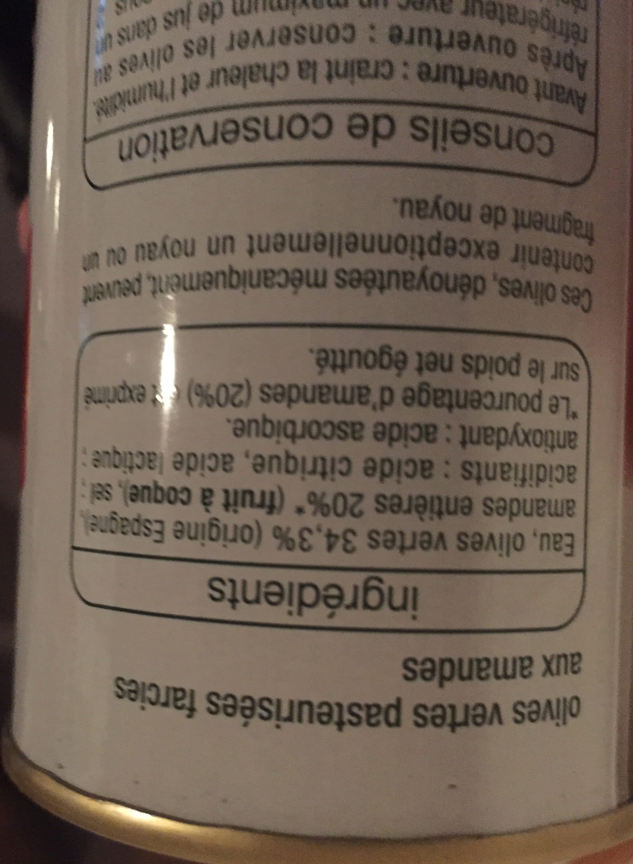 Auchan Olives vertes farcies amandes entières packshot