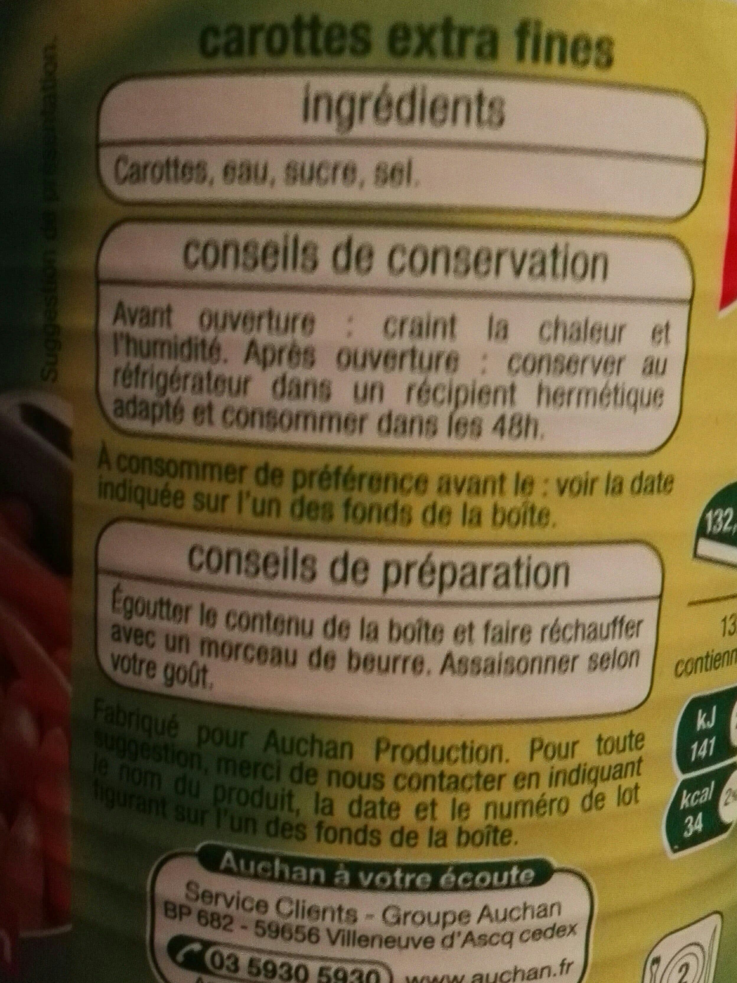 Auchan Carottes extra-fines packshot