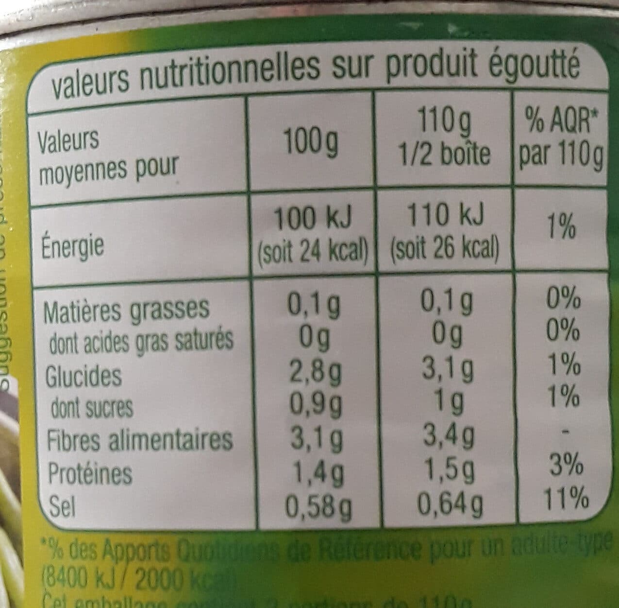 Auchan Haricots verts extra fins packshot
