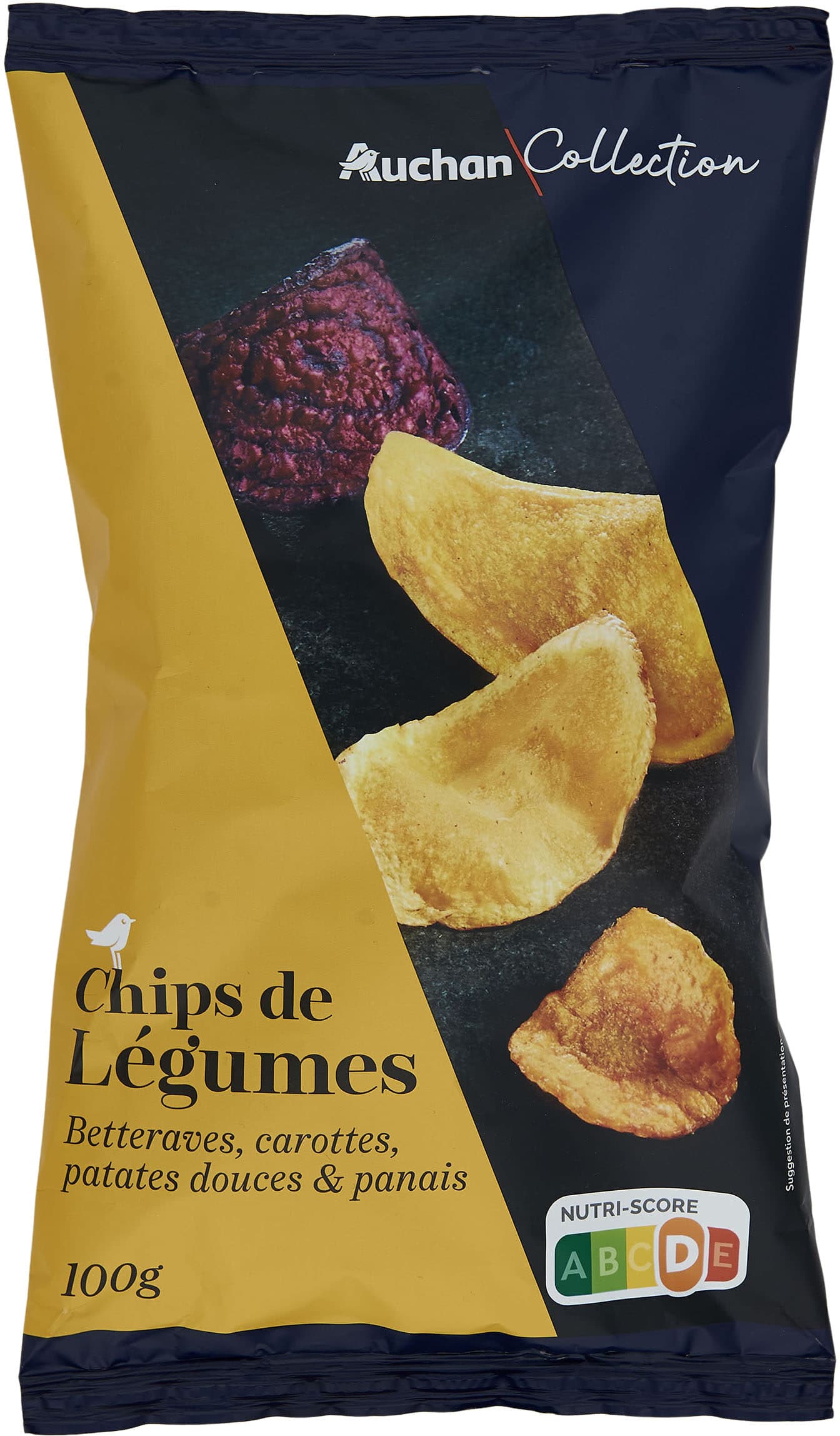 Auchan Chips de légumesBetteraves, carottes, patates douces et panais packshot