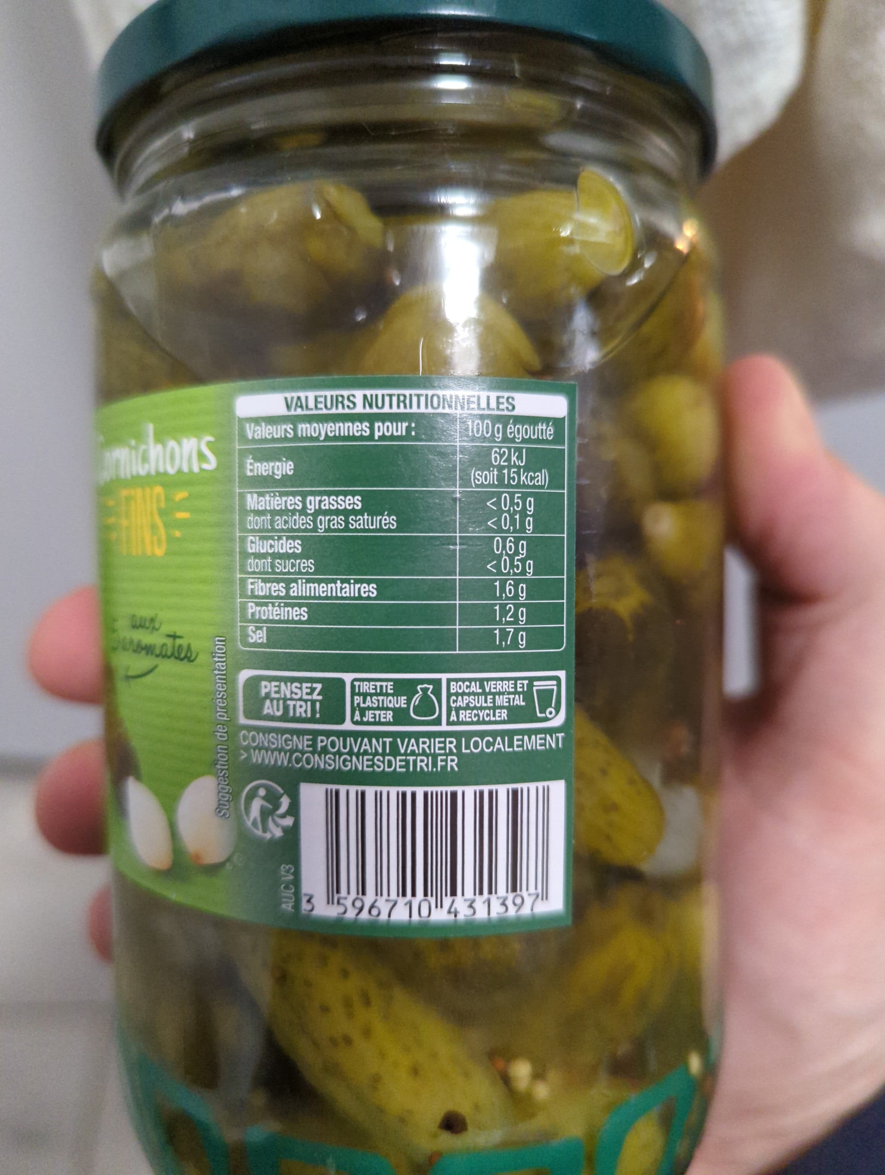 Auchan Cornichons fins aux 5 aromates packshot