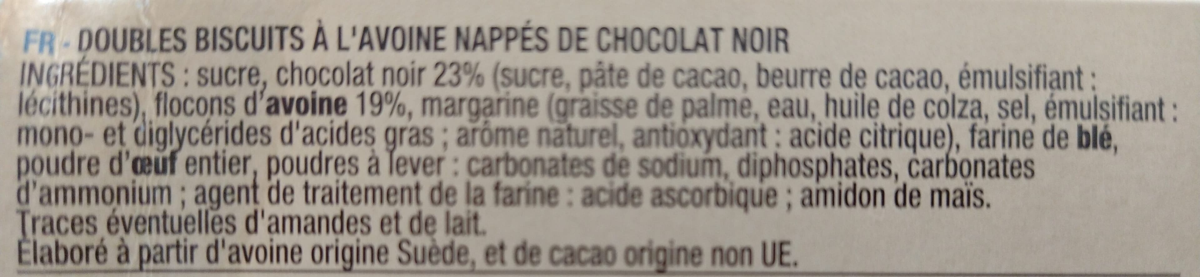 Auchan Galettes flocons d'avoine chocolat packshot