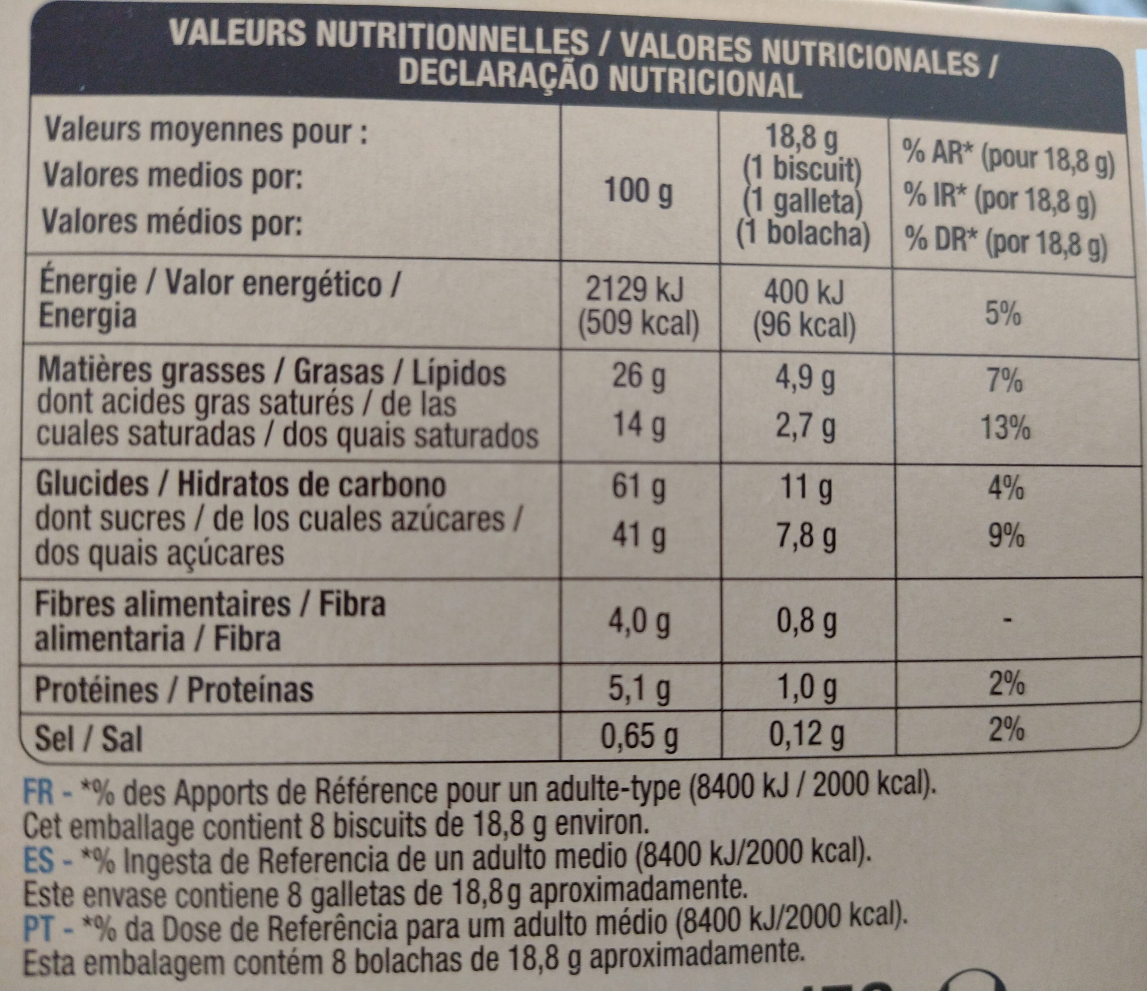 Auchan Galettes flocons d'avoine chocolat packshot