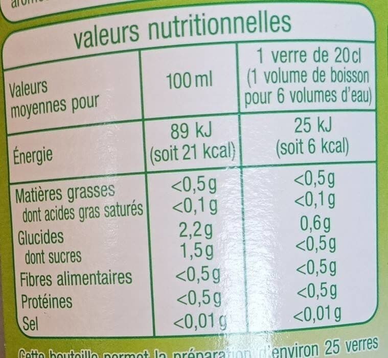 Auchan Citron vert à diluer = 5L de boisson packshot