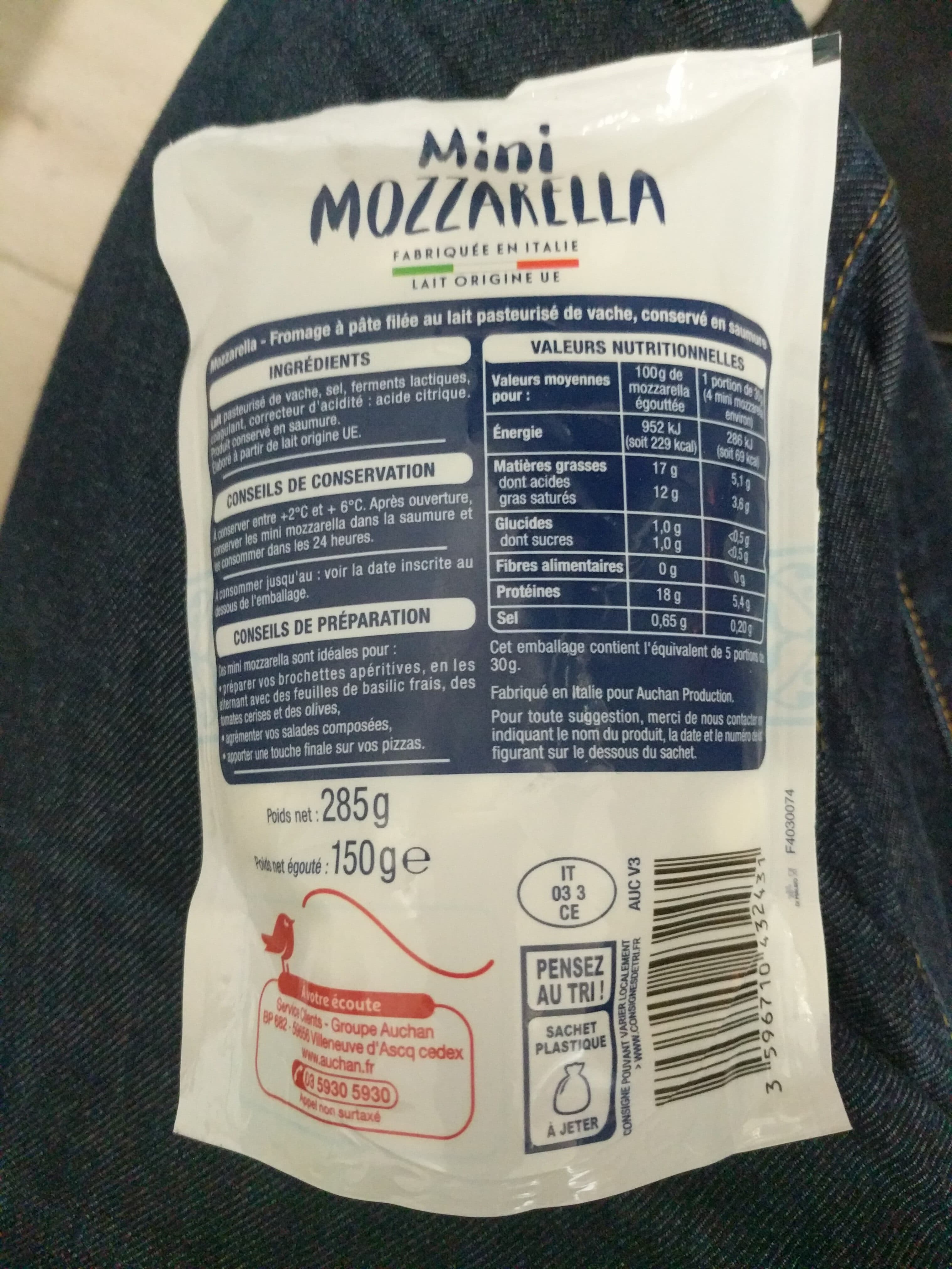 Auchan miniMozzarella packshot