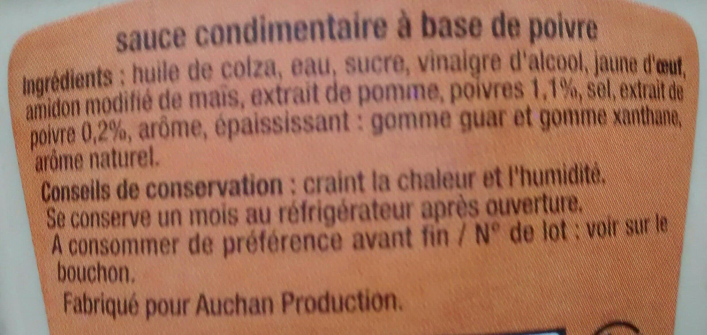 Auchan Sauce poivre packshot