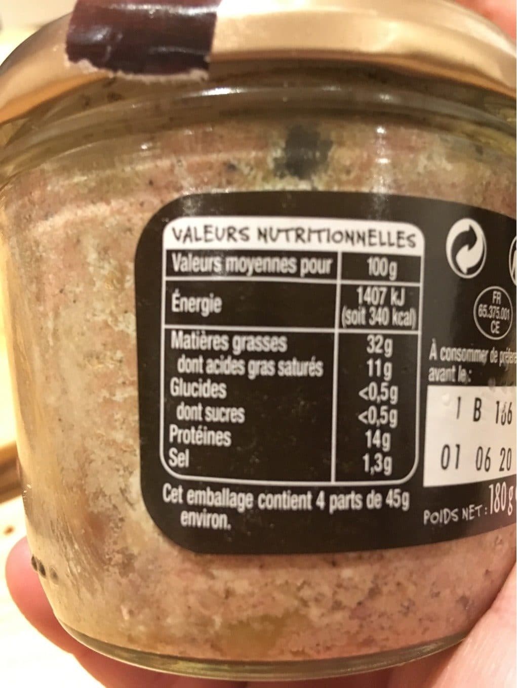 Auchan Terrine de campagne label rouge packshot
