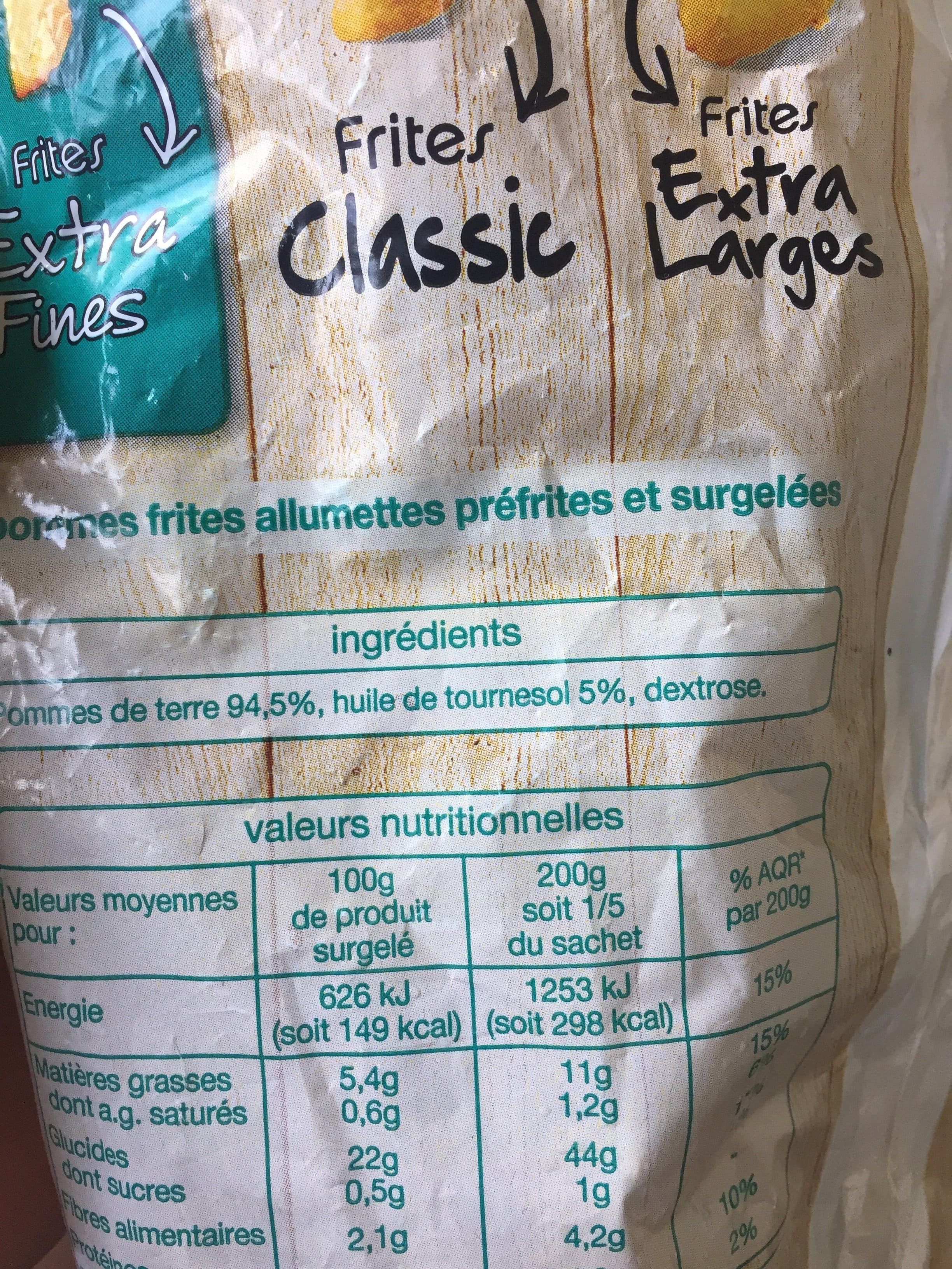 Auchan Frites extra fines packshot