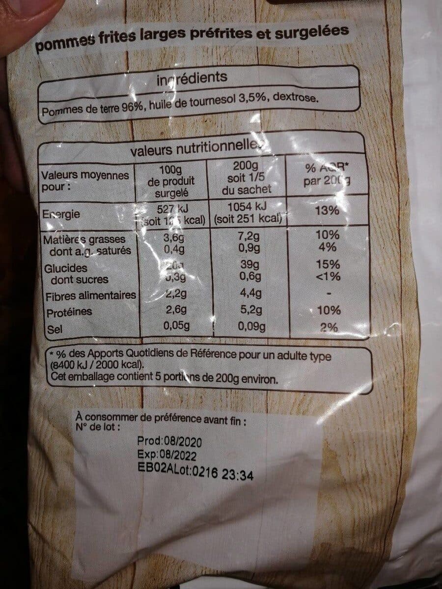 Auchan Les frites extra larges packshot