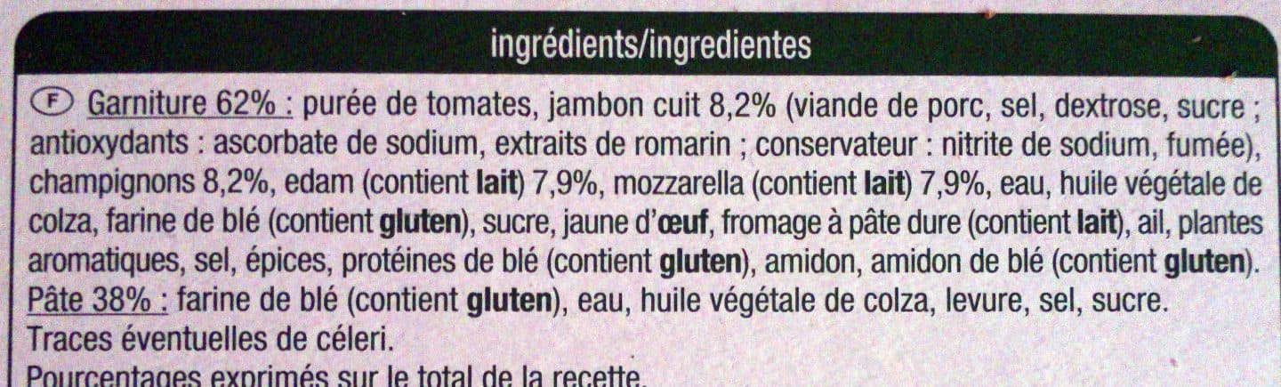 Auchan Pizza RoyaleJambon cuit, Champignons packshot