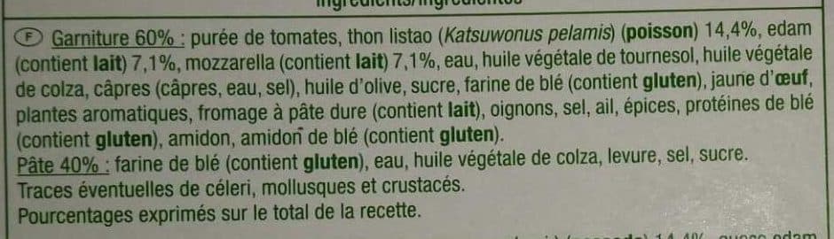 Auchan Pâte FineThonoignons frits, câpre packshot