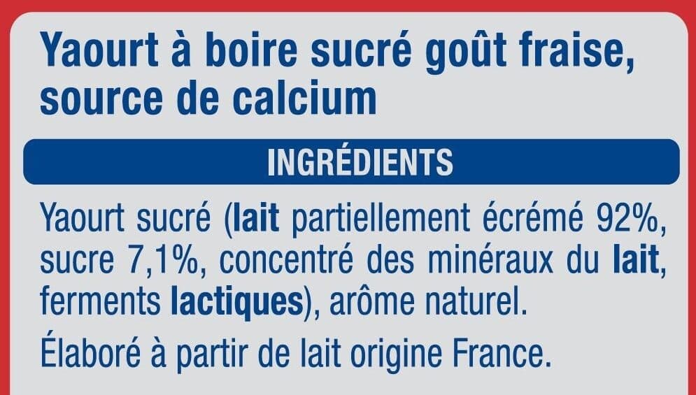 Auchan Yaourt a boiresaveur fraise packshot