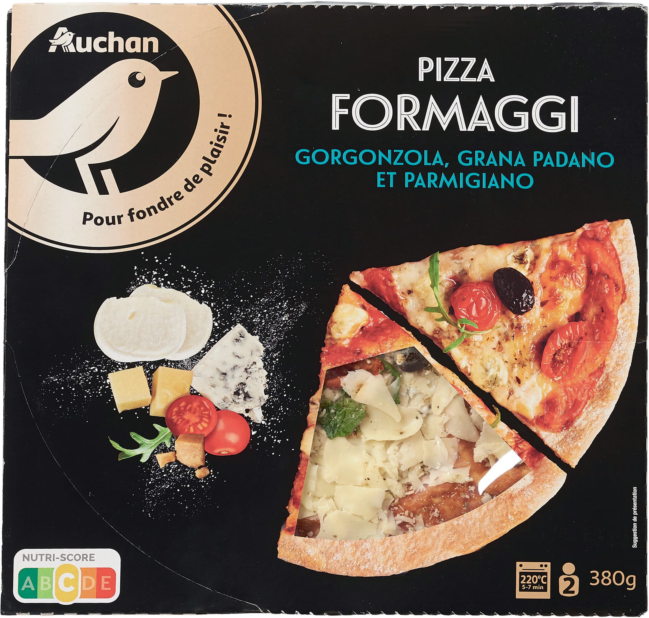 Auchan Pizza formaggi 380g packshot