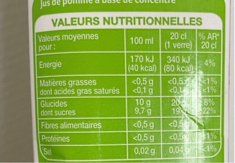 Auchan Jus pomme à base de concentré packshot