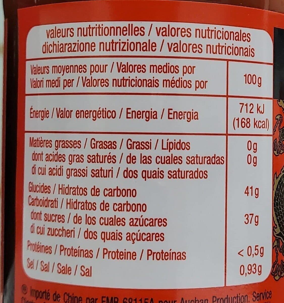Auchan Recette d'Asie sauce aigre douce packshot