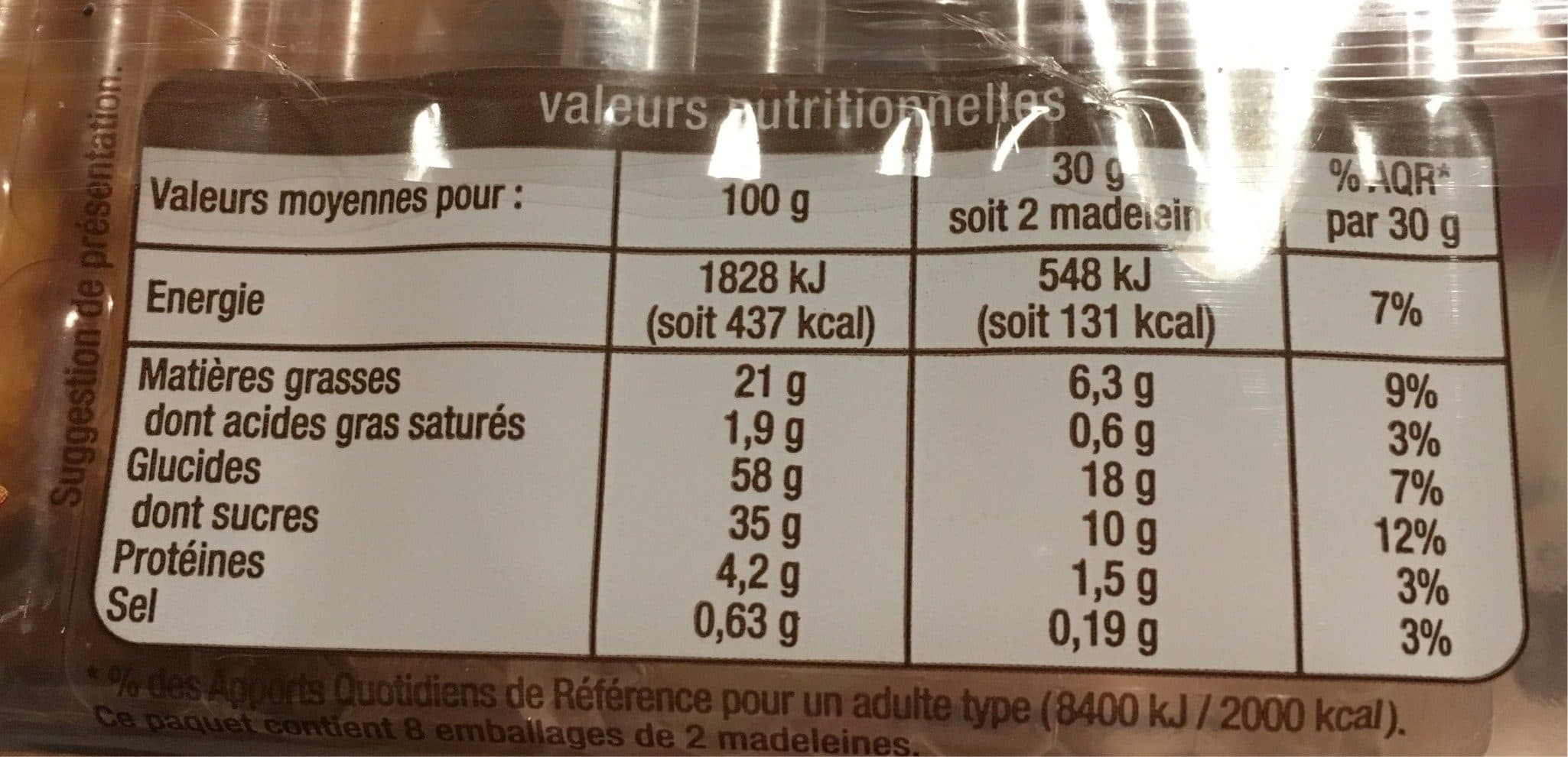 Auchan Madeleines longues coeur saveur fraise packshot