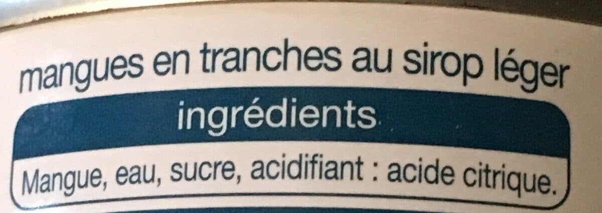 Auchan Mangues en tranches au sirop léger packshot