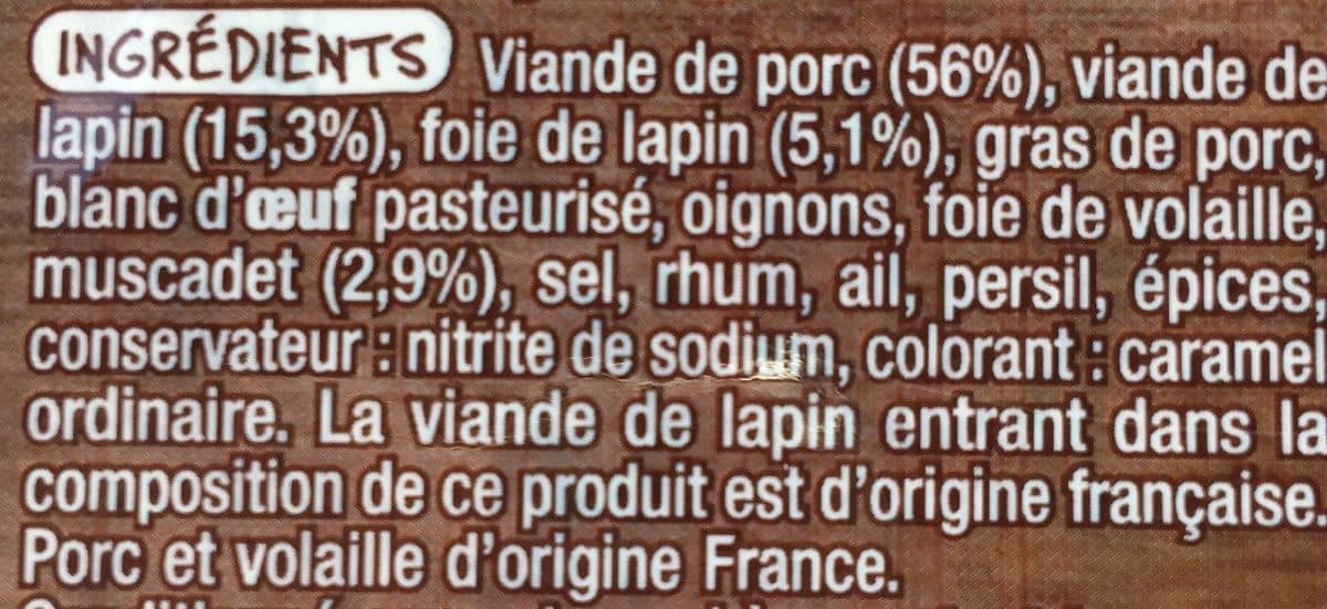 Auchan Pâté de Lapin à l'Ancienne packshot