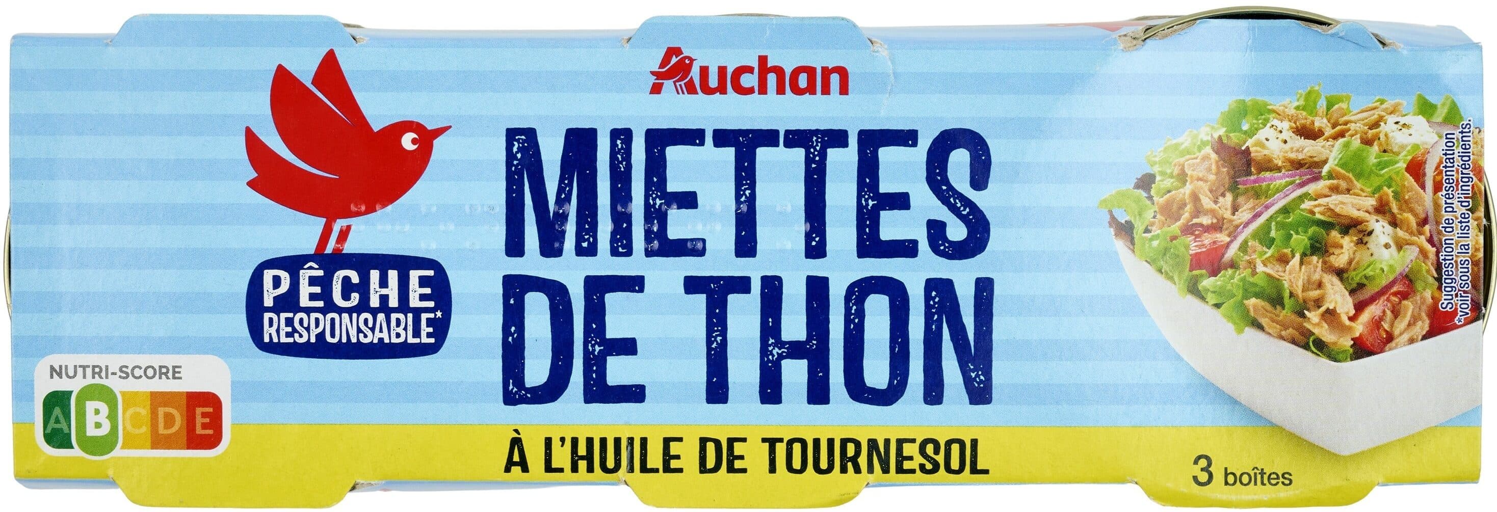 Auchan Miettes de Thon à l'huile de tournesol packshot