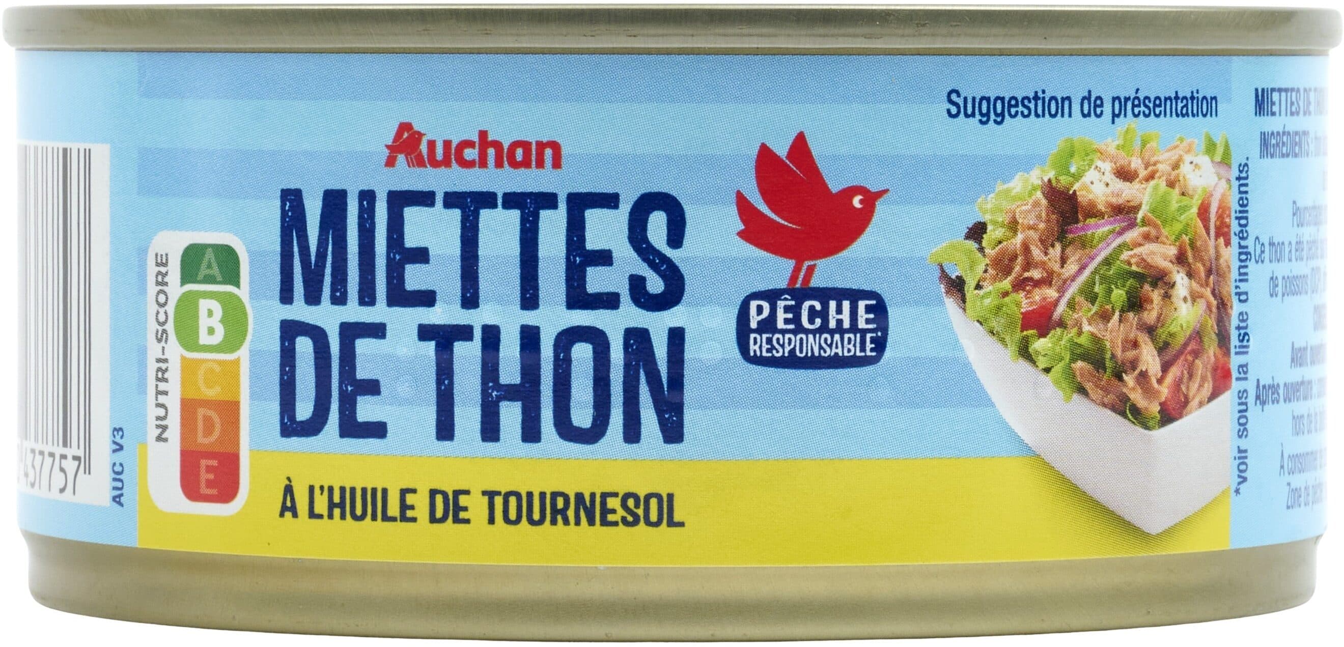 Auchan Miettes de Thon à l'huile de tournesol packshot