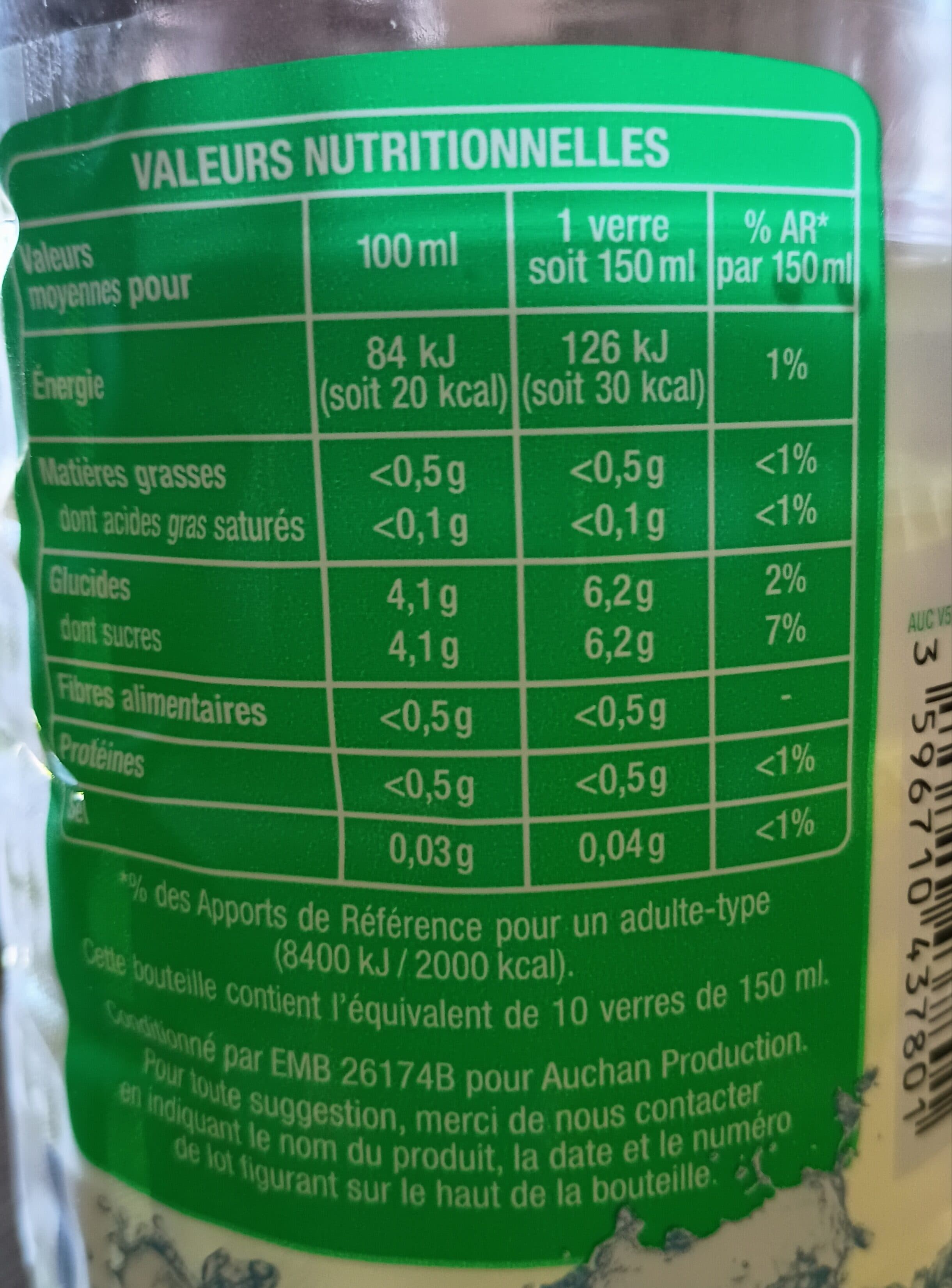 Auchan Boisson au jus de fruit - Citronnade - saveur citron packshot