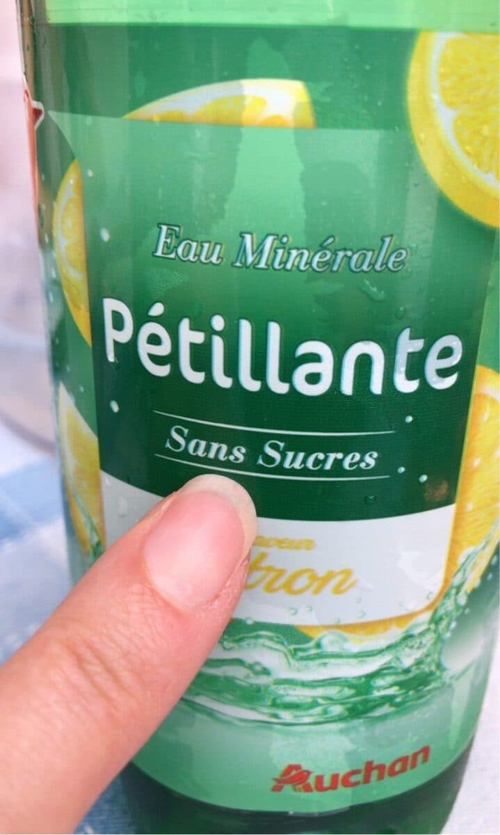 Auchan Eau minérale pétillante saveur citron packshot