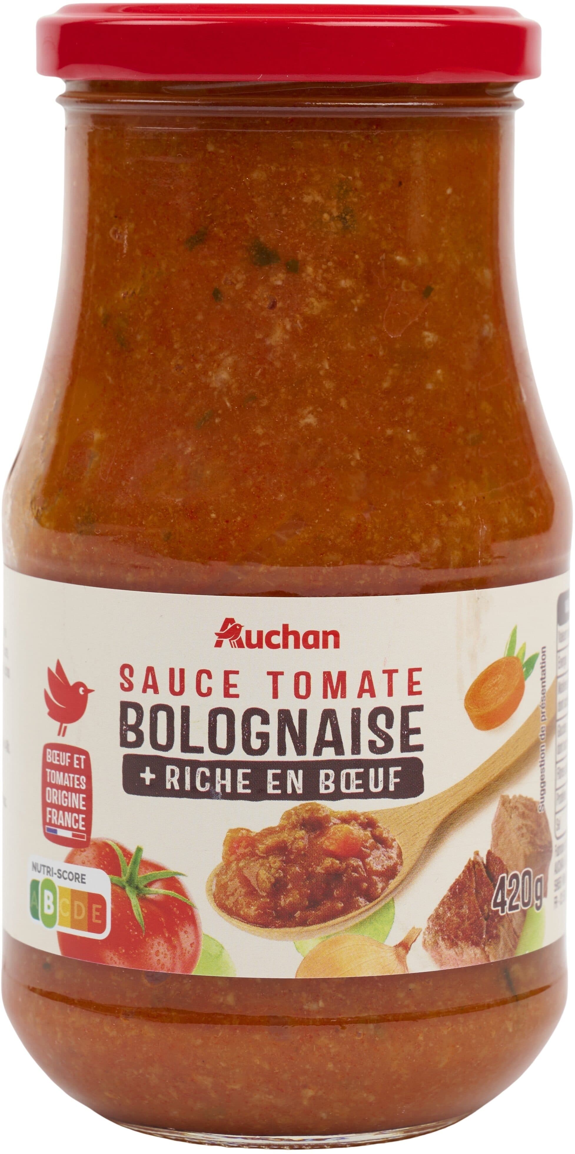 Auchan Sauce tomate bolognaise+ riche en boeuf packshot
